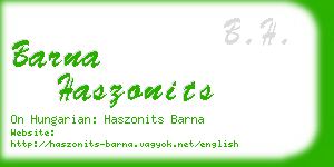 barna haszonits business card